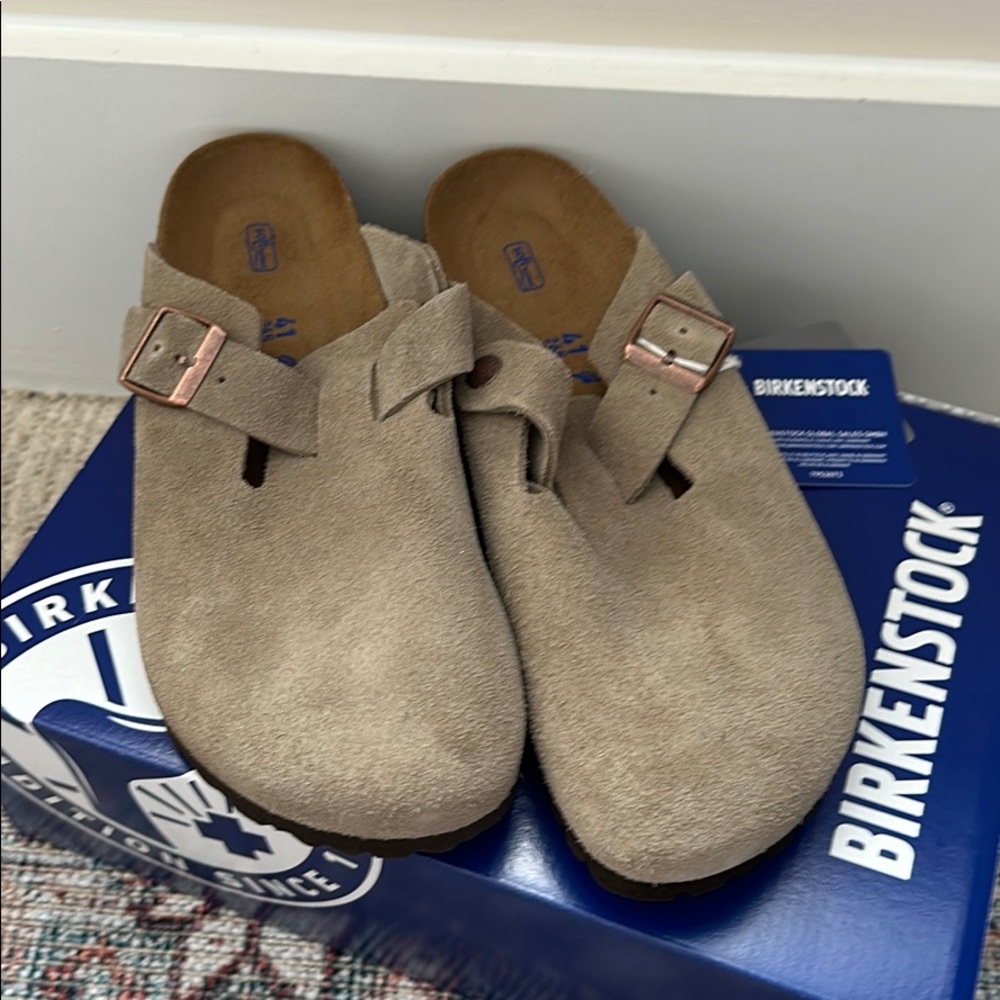 NWT Birkenstock Boston BS Clog Taupe